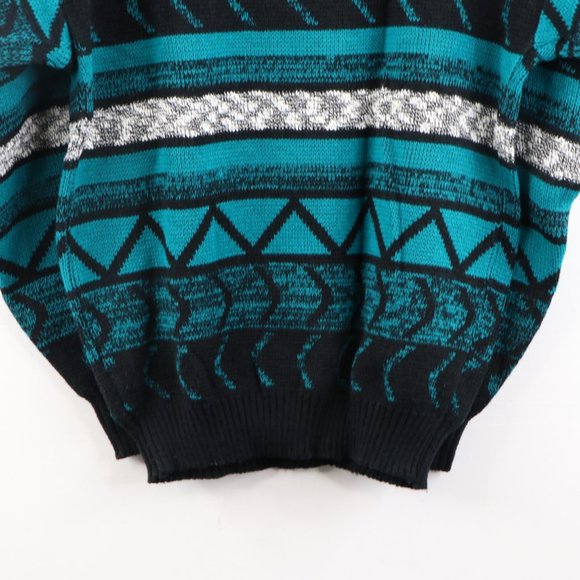 Fresh Prince Geometric Leather Trim Sweater - Picture 7 of 7